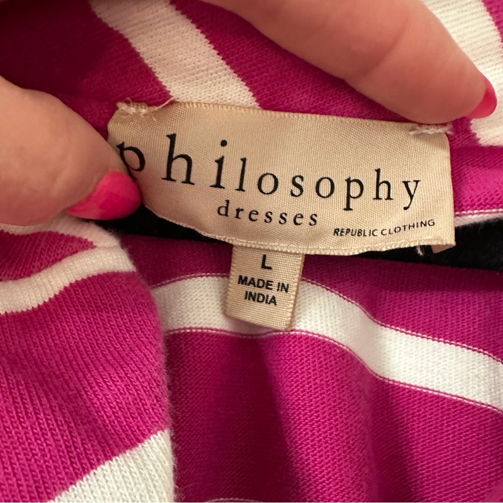 Philosophy Pink Striped Sleeveless Dress - Picture 6 of 6